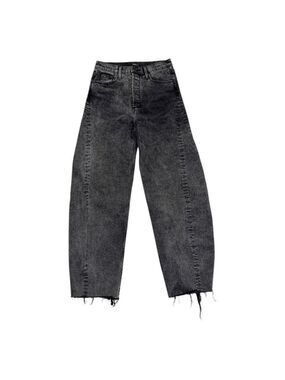 AQUA Luxury Designer BARREL JEANS Denim Grey Pants Womens 25